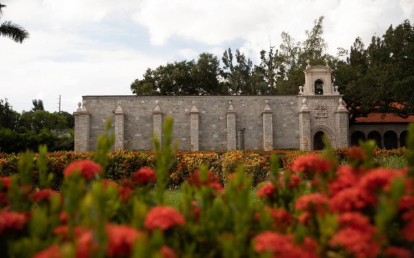 Ancient Spanish Monastery exterior and garden