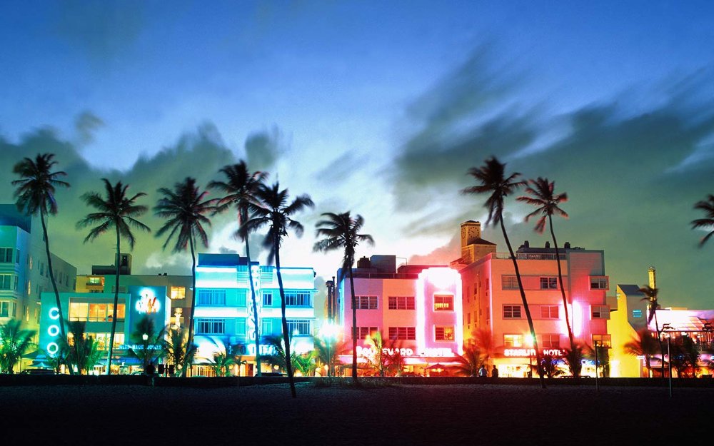 Evening view of Ocean Drive