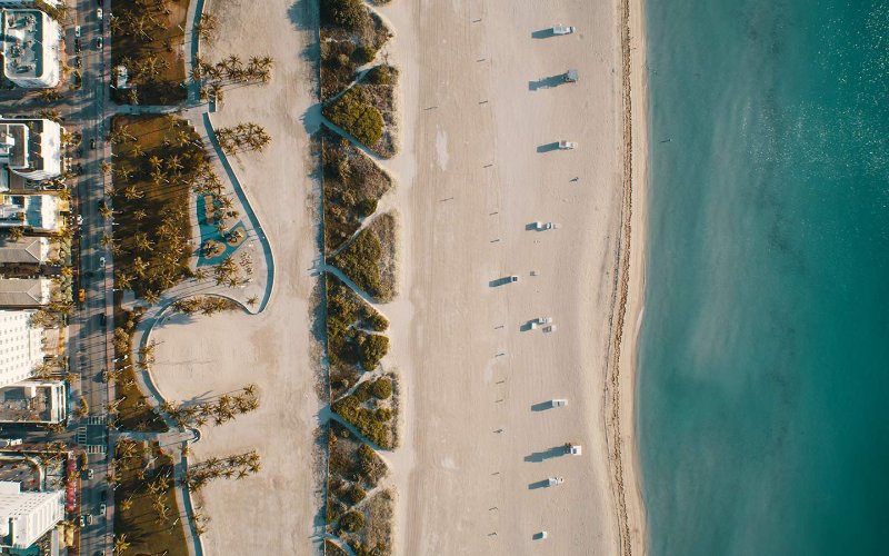 Aerial view of South Beach