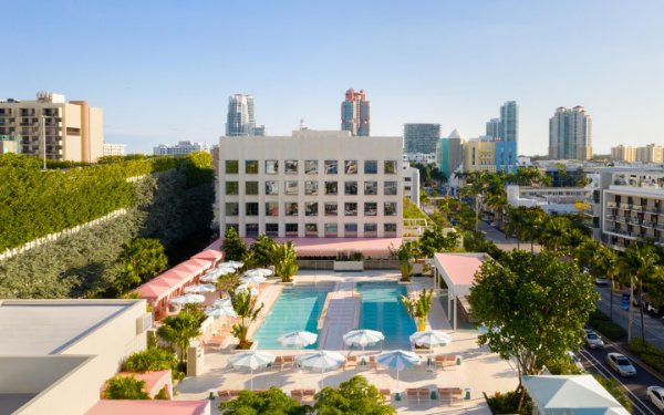 Aerial view of The Goodtime Hotel’s Strawberry Moon