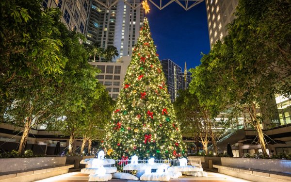 Festive Christmas tree in Brickell